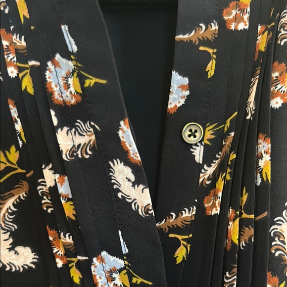 Banana Republic Blue and Orange Long Sleeve V-Neck Dress - Picture 5 of 5